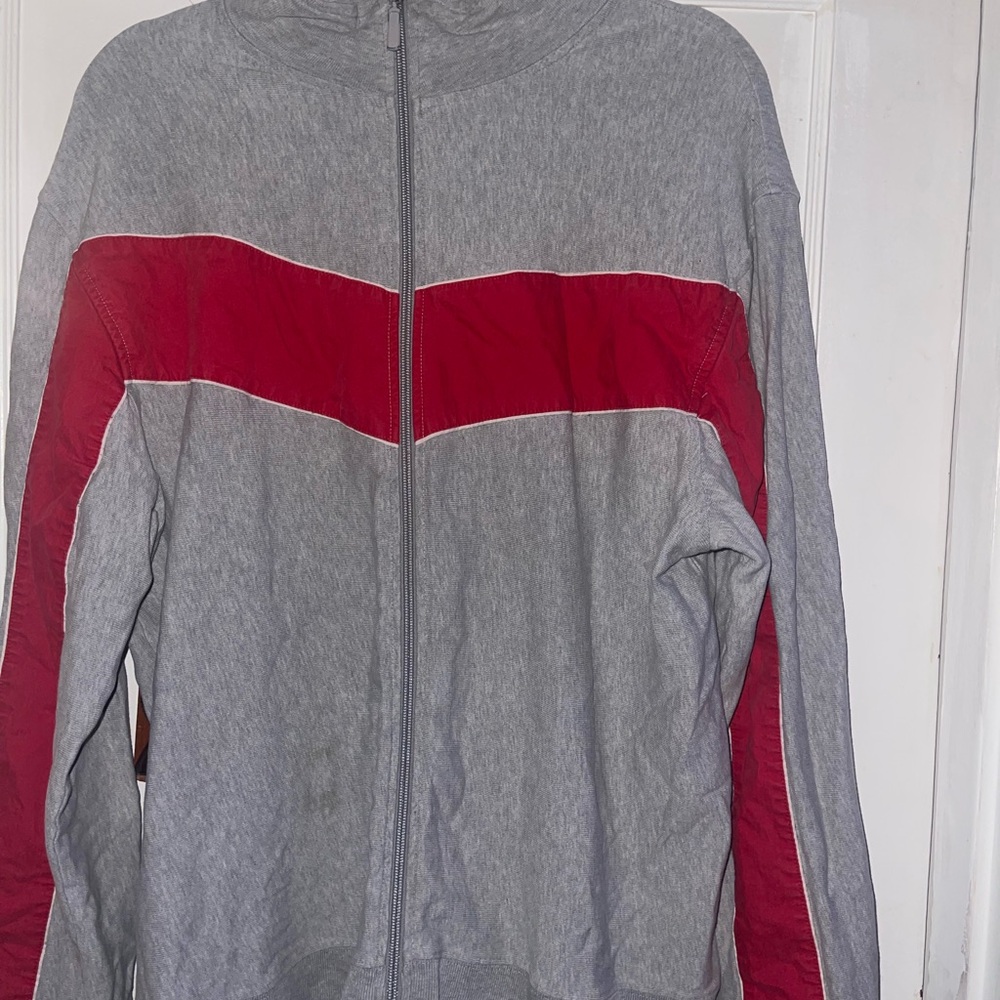 Gray and Red Track Jacket